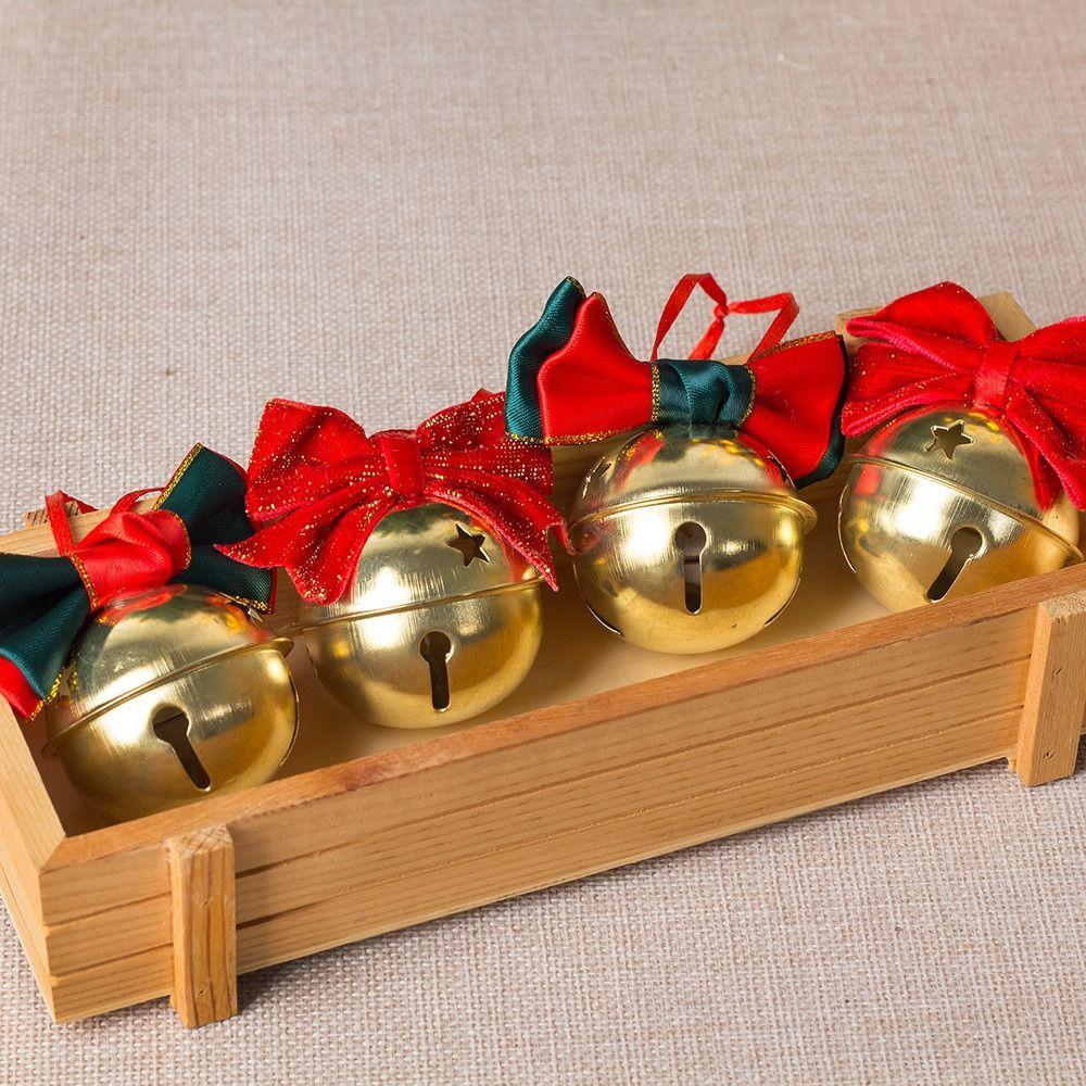 Velvet Bow Christmas Tree Bell Bell Pendant Hanging Design Bow Bell Pendant Door Hanging Wall Decor Christmas Tree Decor