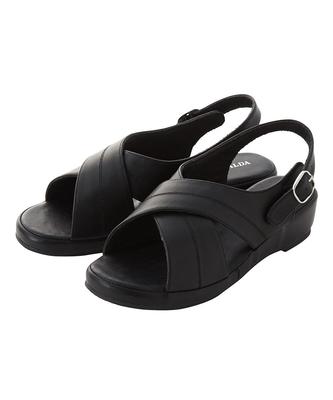 Sandals Wide Office Sandals Foam Black 3L Women's Comfortable Fit Ultra-lightweight (Memory Insole) (Width 4E) = 26.0~26.5cm/4E