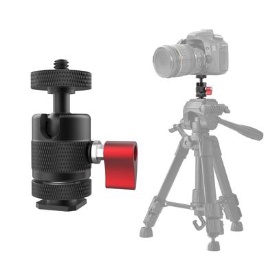 1/4" Kamera Montaj Tripod Adaptörü 360 Derece Dönebilen Kamera Montaj Adaptörü Aksiyon Kameraları İçin Alüminyum Siyah