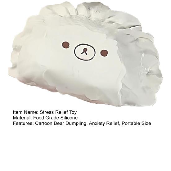 Cartoon Bear Dumpling Stress Ball Anxiety Relief Dumpling Squeeze Toy Slow Rising Simulation Food Fidget Toy