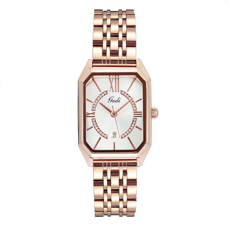Ladies Retro Steel Strap Small Dial Fashionable Small Square Watch Temperament Waterproof Quartz Watch