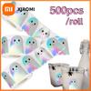 500pcs/Roll Halloween Laser Stickers Waterproof Self-Adhesive Boo Ghost Decals Roll for Envelope Journal Decor Party Supplies