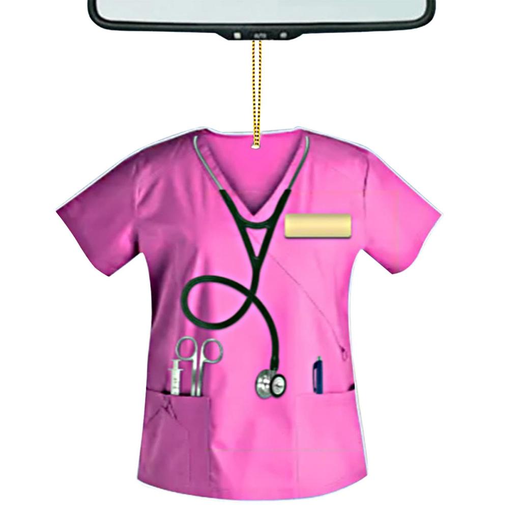 Acrylic Car Pendant, Car Hanging Decoration, Nurse Clothing Pendant for Automotive - Nurse Uniform