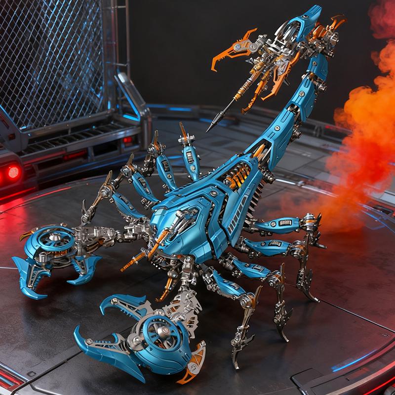 Montagem mecânica de metal DIY Punk 3D inseto escorpião iluminado aço inoxidável kit de modelo de quebra-cabeça para adultos e meninos brinquedos presentes