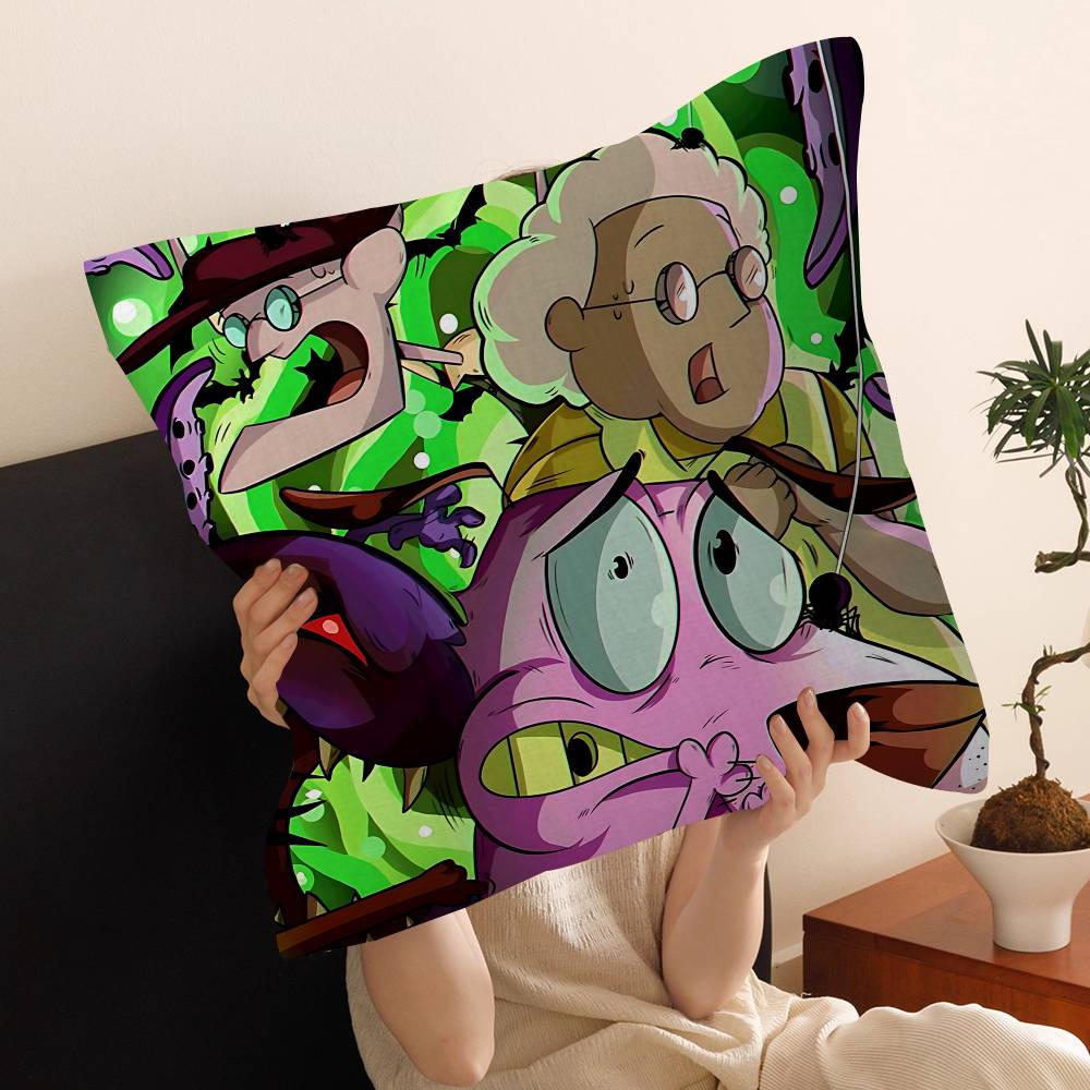 Cartoons C-Courage The Cowardly Dog Cushion Cover Decorative Pillow Sofa Home Decor Case Pillow Cases