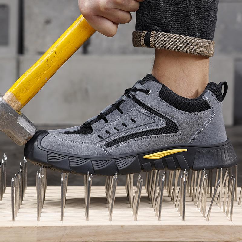 Pantofi de siguranță pentru bărbați Cizme cu vârf de oțel pentru bărbați Anti impact Anti perforare La modă Durabil, moale, în aer liber, pantofi de lucru industrial