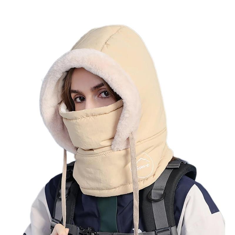 Winter Headwear Polyester Warm Hat Scarf and Mask Combo for Biking Skiing And Outdoor Sports Warm Ushanka