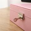 Double-Layer Large-Capacity Jewelry Storage Box with Lock - Wooden PU Leather Design