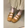 2025 autumn new square head shallow mouth single shoes versatile flat Mary Jane commuter women's shoes