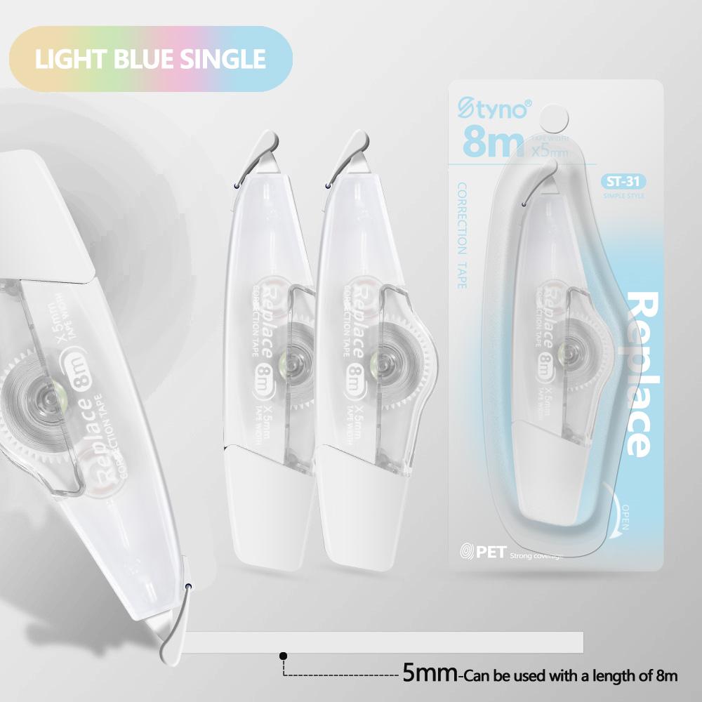 Single Piece 8m5mm Correction Tape Clear Student Kawaii Tape Adorable Modification Corrector Tape Office School Stationery Supplies