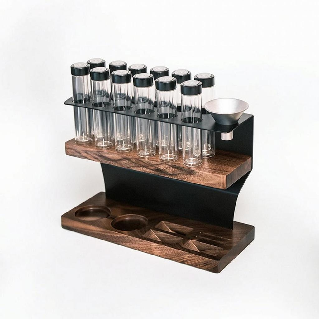 Coffee Bean Storage Rack Single-Dose Organizer Visible for Baristas