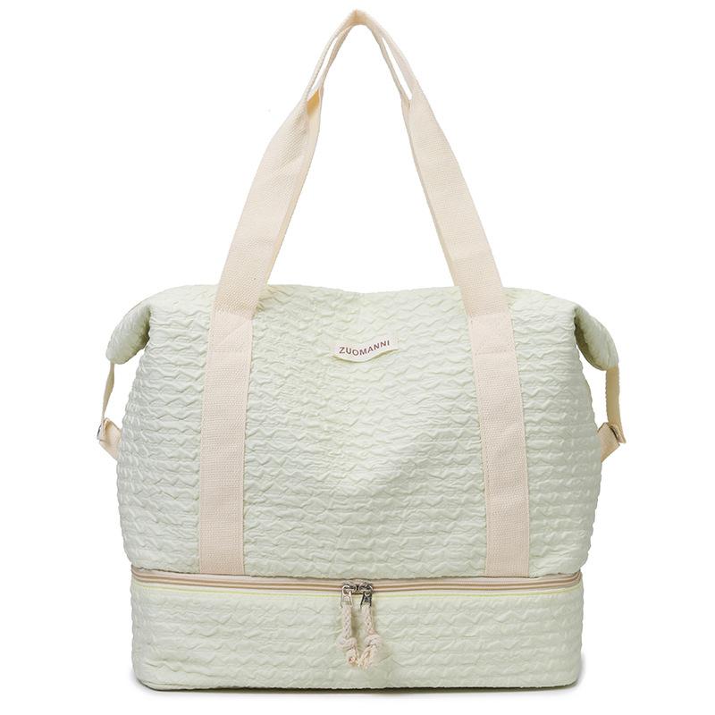 Pleated Model with Shoe Compartment Dry and Wet Separation Fitness Yoga Bag Outdoor Picnic Ingredients Storage Cotton Clothes Hand Luggage Bag