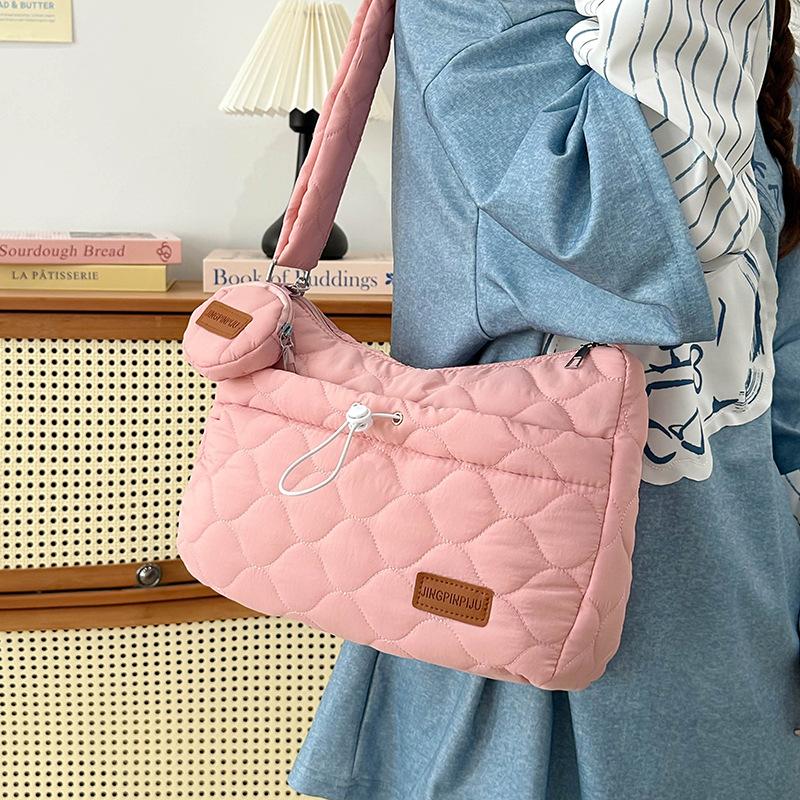 

Женская сумка новая сумка через плечо модная повседневная сумка-мессенджер сумка для мамы двухкомпонентная хлопковая сумка для одежды розовый