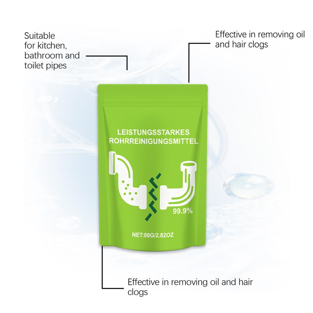 Pipe Dredge Powerful Cleaner Powder Sink Unblocker Dissolves Sewage Oil Pollution For Kitchen Toilet Pipeline Quick Cleaning