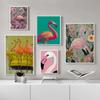 Colorful Vintage Flamingo Illustration Posters Natural Flowers Modern Prints Canvas Wall Art Pictures Home Living Room Decor