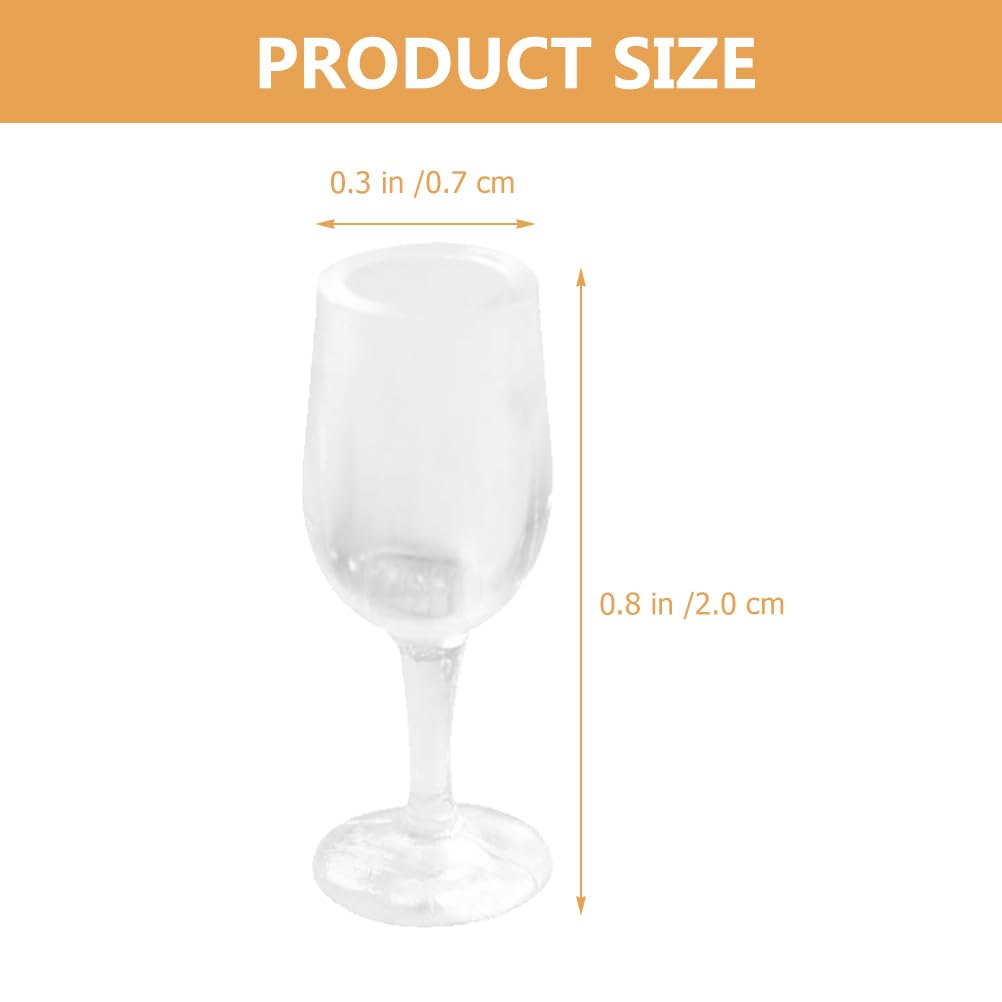 NOLITOY Miniature Wine Set of Clear Plastic Champagne Dollhouse Miniature Food Parfait Decorative Parts for and DIY Glasses, 40, 1/12 Scale, Goblets,
