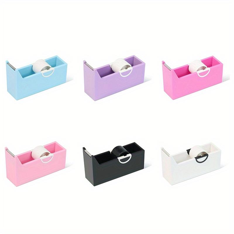 3Pcs Solid Color Tape Dispenser, ABS Tape Holder, Office Stationery, Adhesive Fastening Supplies, Desk Tape Stand