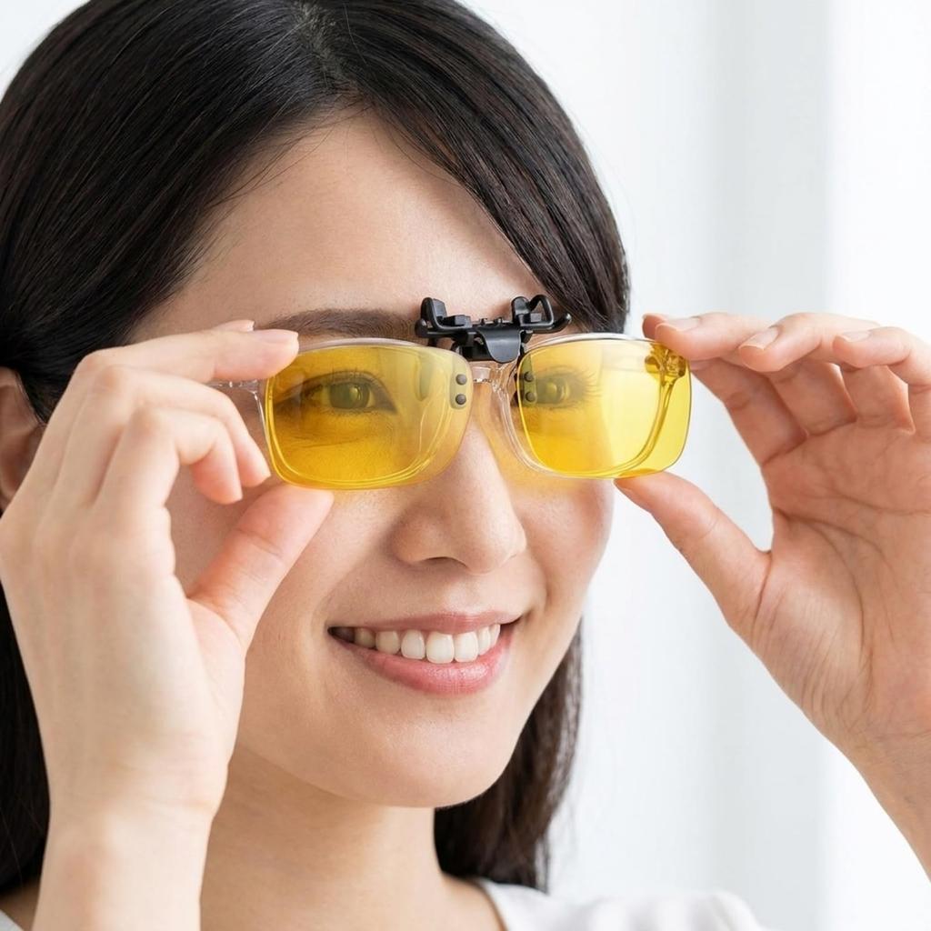Attaches Over UV Protection [Ranatbii] Clip-on Sunglasses, Flip-up Style, Glasses,