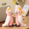Plushie for Bedroom Decor Cute Parrot Plush Toy Soft Stuffed Animal Kids Pink Realistic Bird Lover Gift Doll with Fluffy Fabric And Home Decoration