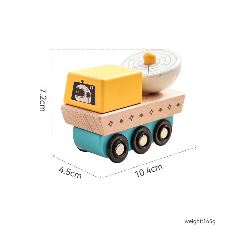 Montessori Toys Exquisite Details Boy And Girl Ibwaae Wooden for Baby Space Astronaut Rocket Toy Baby Shower and Birthday Gifts