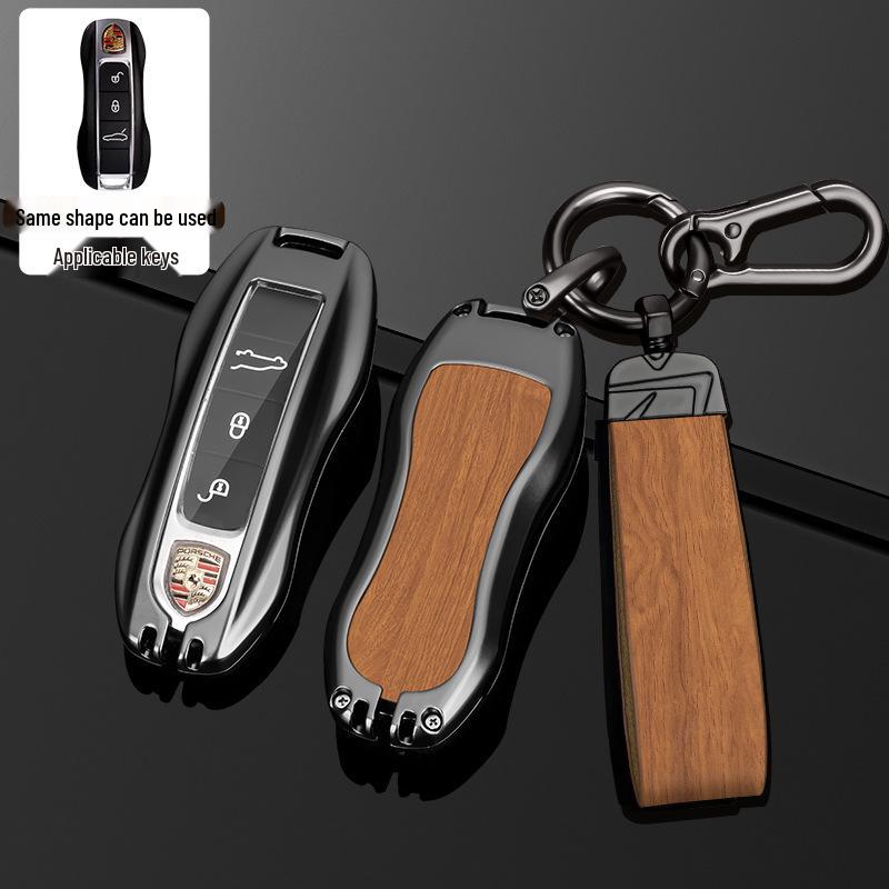 Porsche Macan, Cayenne, Panamera, 718/911 Full Wrap Key Shell Case & Chain