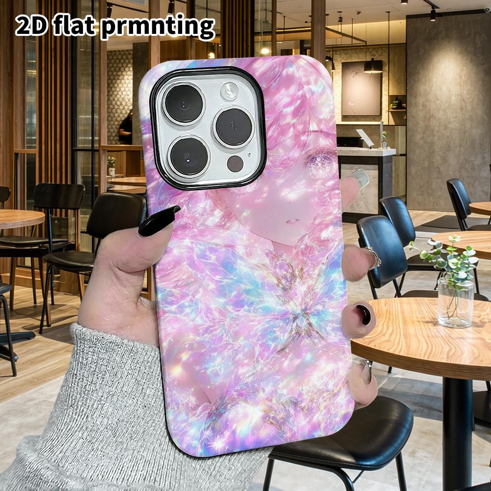 Phone Case: 2D Flat Design Suitable for iPhone 18, 17, 16, 15, 14, 13 Pro Film Protective Case, Couple Style, Butterfly Girl, Christmas and Halloween