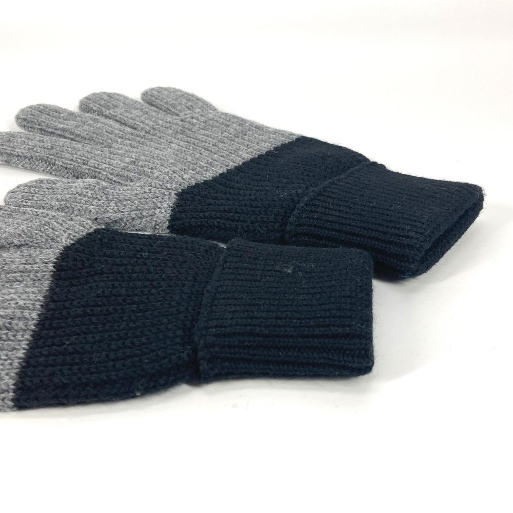 Dior 213MG01AT481 Logo CD Bicolor Accessories Gloves Wool Black/gray