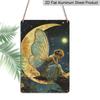 2D Flat 1pc Vintage Fantasy Fairy Moon Aluminum Sign-7.87*11.8 Inch Enchanting Wall Art with Crescent Moon & Stars, Durable Indoor/Outdoor Decor for