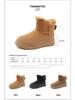 2024 Autumn/Winter Korean Velvet Women's Mid-Cut Snow Boots - Solid Color, Casual, Warm, Heightened Design