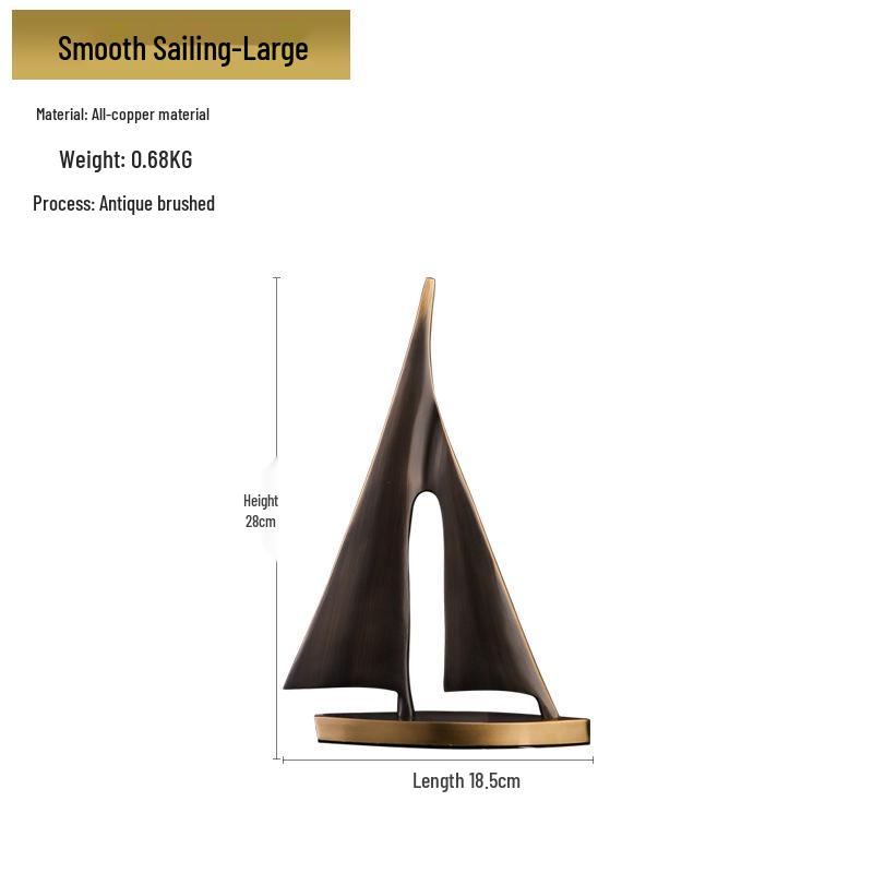 High-End Copper Sailboat Ornament: Creative Metal Decoration Gift