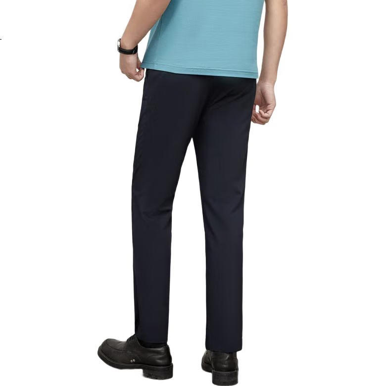YOUNGOR [Washable Pants] Spring 2026 Men's Business Outdoor Wrinkle-Resistant Straight-Leg Trousers, Blue, L(175/80A)