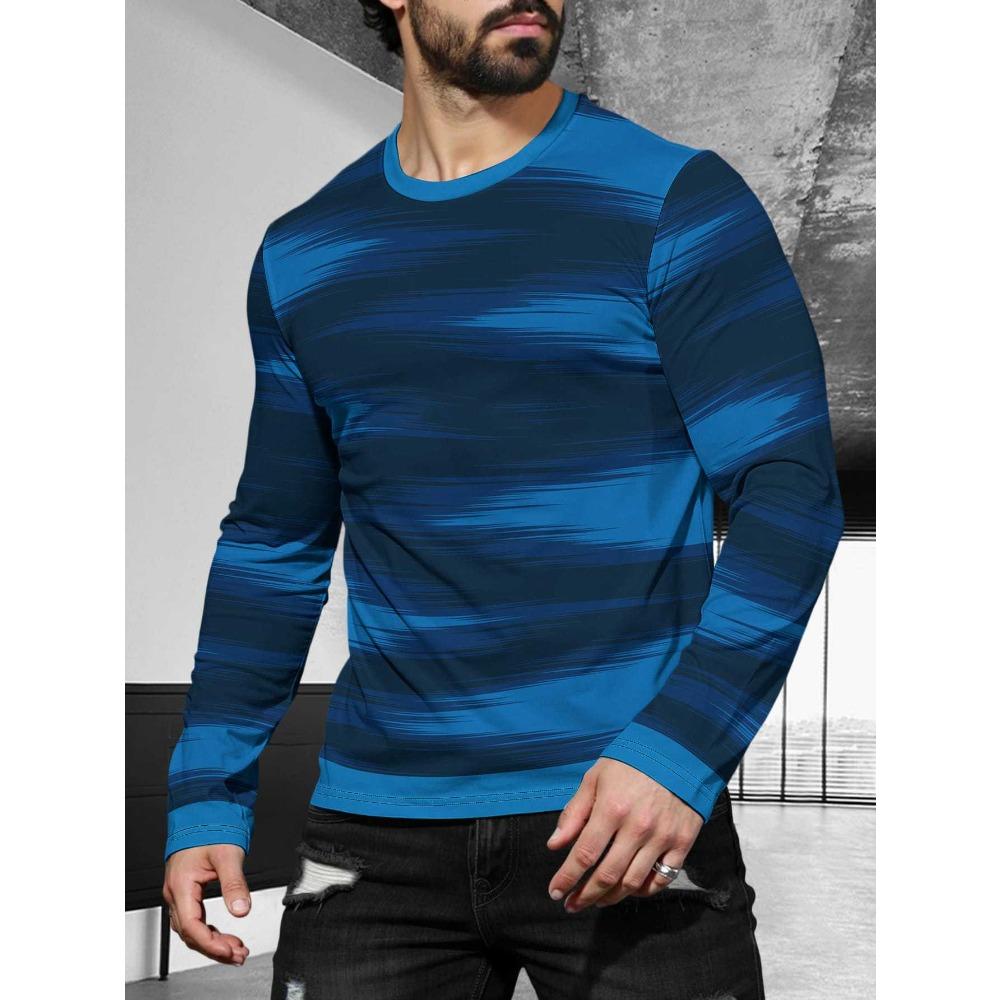 Men's Long Sleeved Casual Fashionable Simple Style Fashionable Versatile Comfortable Casual Plus Size Men's T-shirt