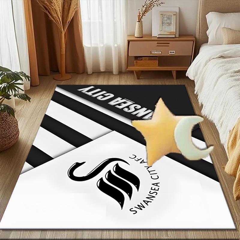 Swansea City Afc Crest Rug Game Carpet, Floor Mat for Bedroom Living Room Entryway Rug, Home Decor Idea Gift for Christmas birthday