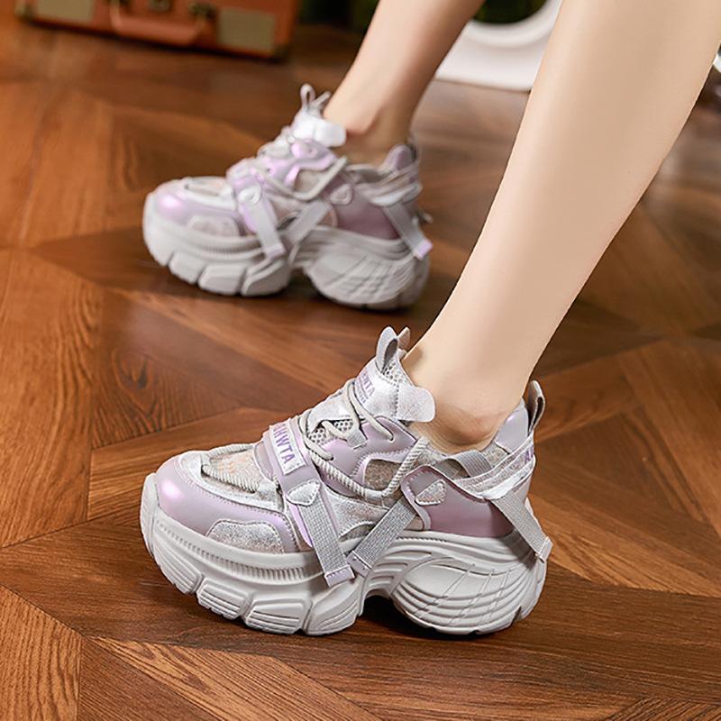 Dad Shoes Women's 2025 Summer New Versatile Tide Hollow Mesh Sports Casual Shoes Thick-soled Women's Shoes