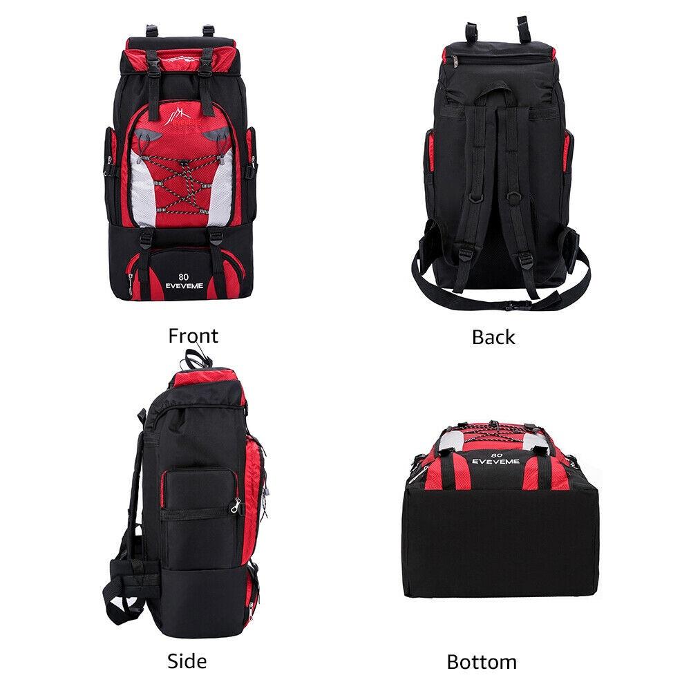 Travel 80l Outdoor Hiking Camping Backpack Waterproof Rucksack Trekking Pack Bag