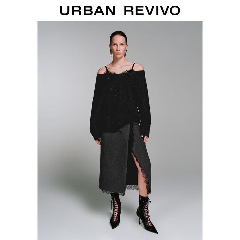 UR Women's Elegant Sequin Lace Knit Sweater