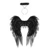 Realistic Black White Organza Angel Wings Cosplay Accessories Holiday Party Masquerade Decor