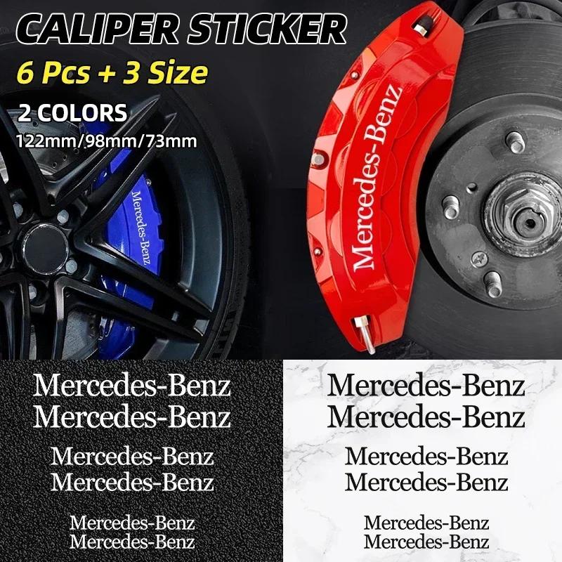 6 Stück Bremssattel Aufkleber Hitzebeständiges Decal Auto Dekoration Für Mercedes Benz W204 W124 W201 W202 W212 W220 W205 GLA CLA GLC