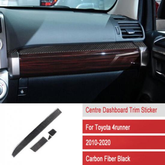 Bright Carbon Fiber Passenger Dashboard Strip Sticker For Toyota 4Runner 10-20