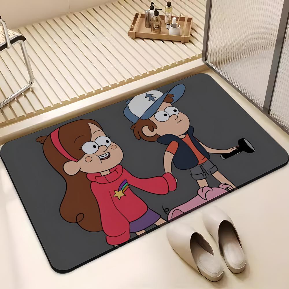 Tappetino da Pavimento ANIME G-Gravity Falls Tappetino Assorbente Tappeto d'Ingresso Antiscivolo per Bagni Servizi Igienici e WC