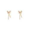 S925 silver needle micro-inlaid zircon bow earrings women's light luxury exquisite design sense Internet celebrity stud earrings