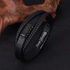 English Letter Leather Bracelet Handmade Woven Men's Bracelet Magnetic Clasp Bracelet Jewelry