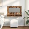 LED Mirror Cabinet In Rustic Wood Look 90 X 31.5 X 62 Cm