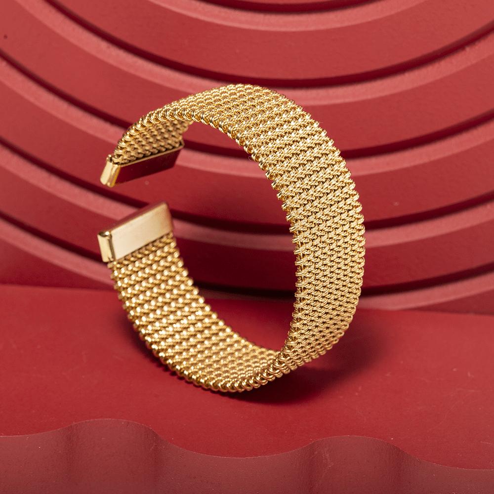 European and American simple dense line embossed bracelet simple temperament ring bracelet woven opening bracelet