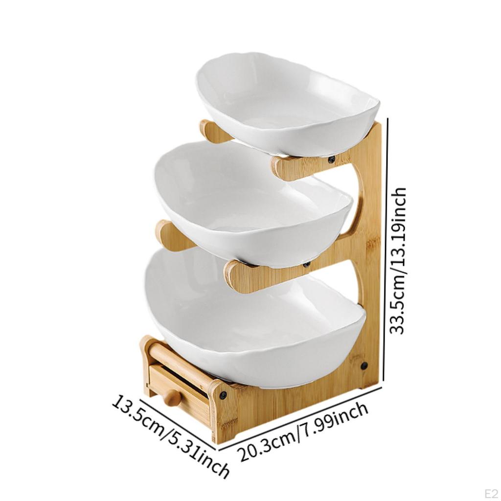 3 Tier Serving Tray Set Server Tiered Stand Display Dishes for Appetizer