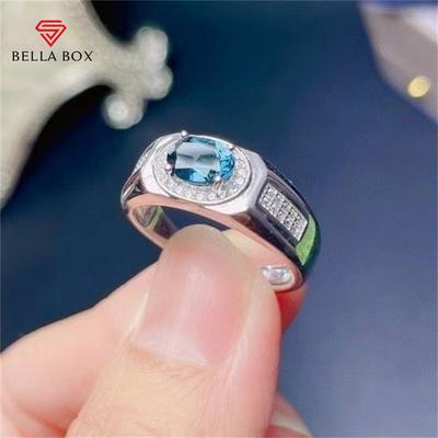 Ovale blaue Form Wunderschöne Ringe für Frauen Zirkon Engagement Party Feine Vintage-Schmuck Geschenk