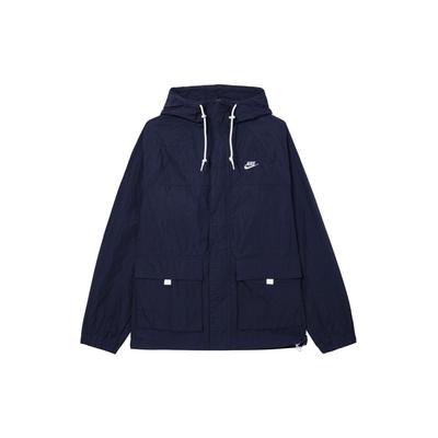 Club Solid Color Hooded Drawstring Casual Jacket Men Jackets Dark-Navy FN3109-410