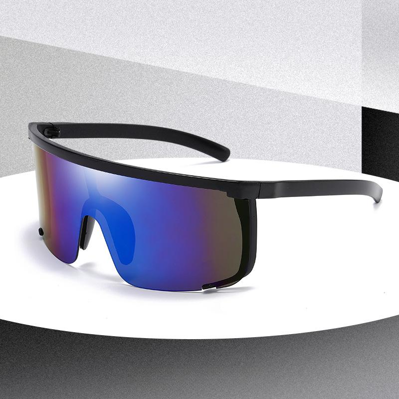 Non-polarized Fashion Integrated Design Large Frame Anti Blue Light Sunglasses Men Women Outdoor Sports Riding Wind Resistant Protection Eyeglasses