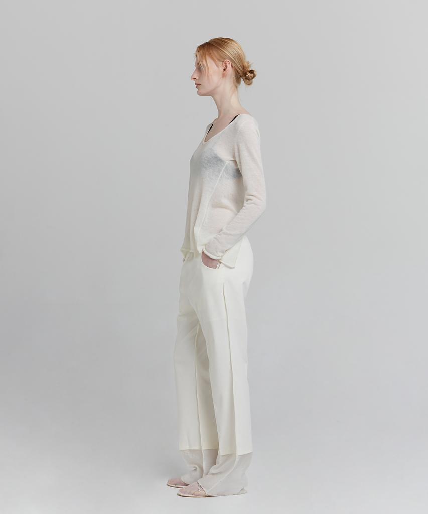Loutaideu Layered Boots Cut Pants [Ivory]