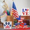 4 Pieces 4th Of July Decor Wooden Patriotic Decorations, Wooden Patriotic Star USA LOVE And Cat Paw Table Signs Fourth Of July Table Decorations